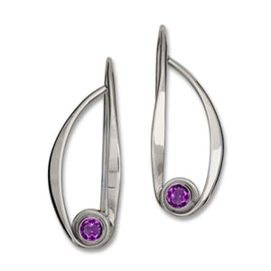 Gem Hoop, Amethyst-Earring-E.L. Designs by Ed Levin Studio-teklaestelle