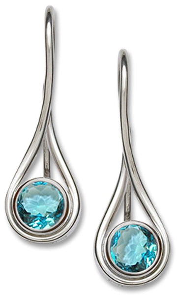 Desire Blue Topaz Earrings, Sterling Silver