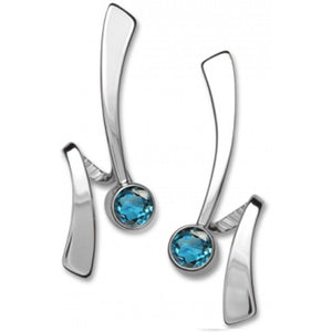 Ed Levin Jewelry-Earring-Wrap Around, Blue Topaz, Sterling Silver