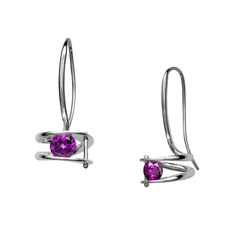 Illuminate Amethyst or Blue Topaz Earrings, Sterling Silver