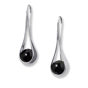 Captivating Black Onyx or Amethyst Earrings, Sterling Silver
