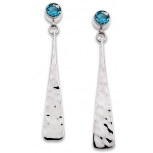 Ed Levin Jewelry-Earring-Flare, Blue Topaz, Sterling Silver