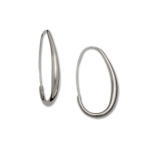 Oval Hoop Earrings, Sterling Silver
