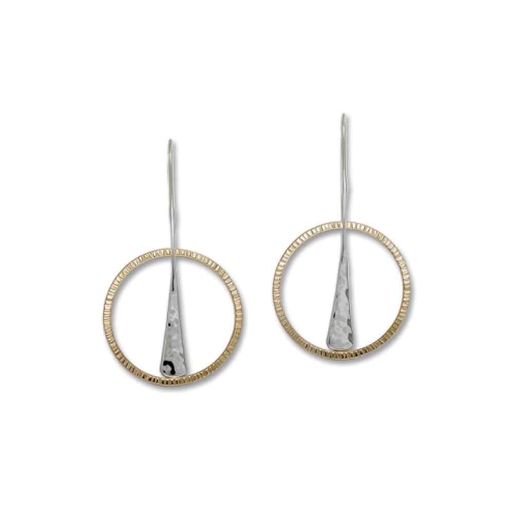 Wishful Earrings, Sterling Silver and 14k Overlay