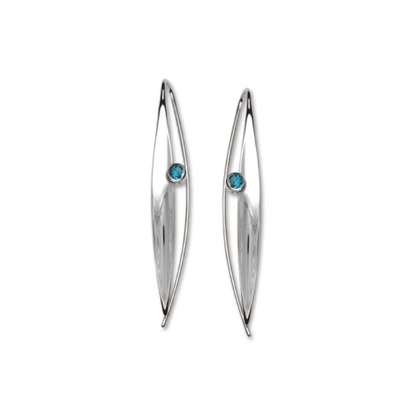 Willow Wink Amethyst or Blue Topaz Earrings, Sterling Silver