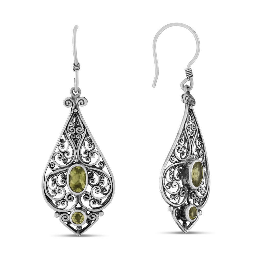 Bali Jewelry-Imperial Scrollwork Earrings, Peridot-teklaestelle