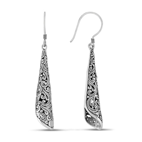 Bali Jewelry-Filigree Drop Earrings-teklaestelle