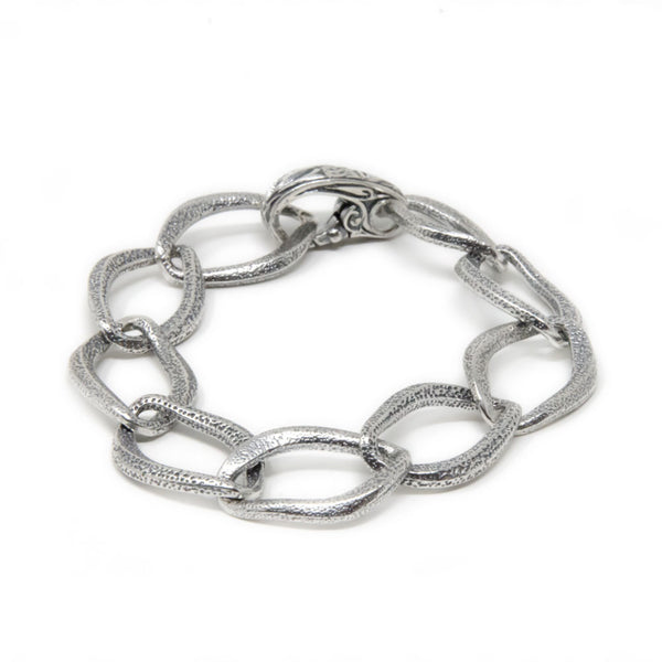 8 Inch Large Link Bracelet, Sterling Silver