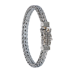 Celtic Square Dragon Weave Bracelet, Sterling Silver