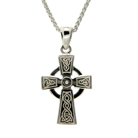 Celtic Cross Medium Necklace, Sterling Silver