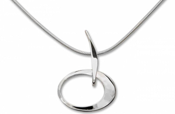 E.L. Designs by Ed Levin Studio - Petite Elliptical Pendant Necklace, Sterling Silver-Necklace-teklaestelle