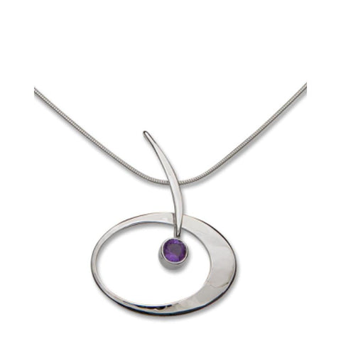 Elliptical Ellegance, Amethyst-Necklace-E.L. Designs by Ed Levin Studio-teklaestelle