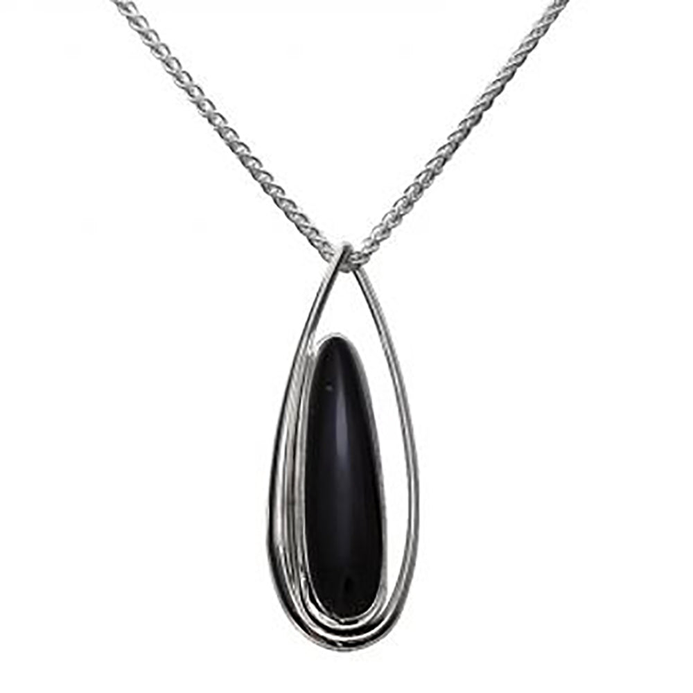 Ed Levin Jewelry-Necklace-Petite Rockabye Necklace, Sterling Silver w/ Black Onyx