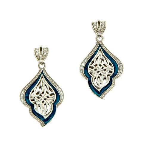 Path of Life Blue Enamel Earrings