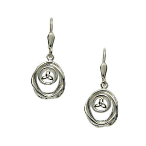 Celtic Cradle of Life Earrings, Drop or Post, Sterling Silver & 10k Gold