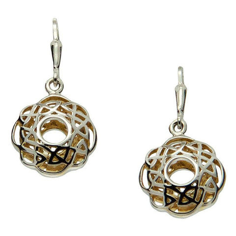 Keith Jack Jewelry-Window to the Soul Scalloped Leverback Earrings, Sterling Silver & 22k Gilded Gold