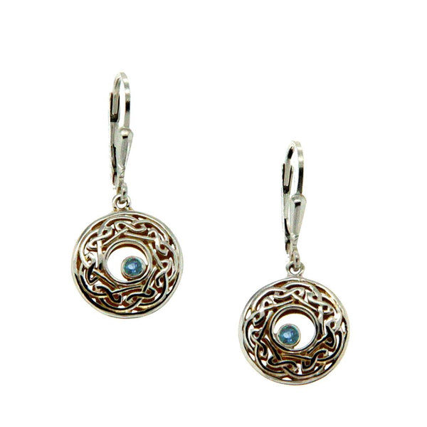 Window to the Soul Gemstone Leverback Earrings, Sterling Silver & 22k Gilded Gold