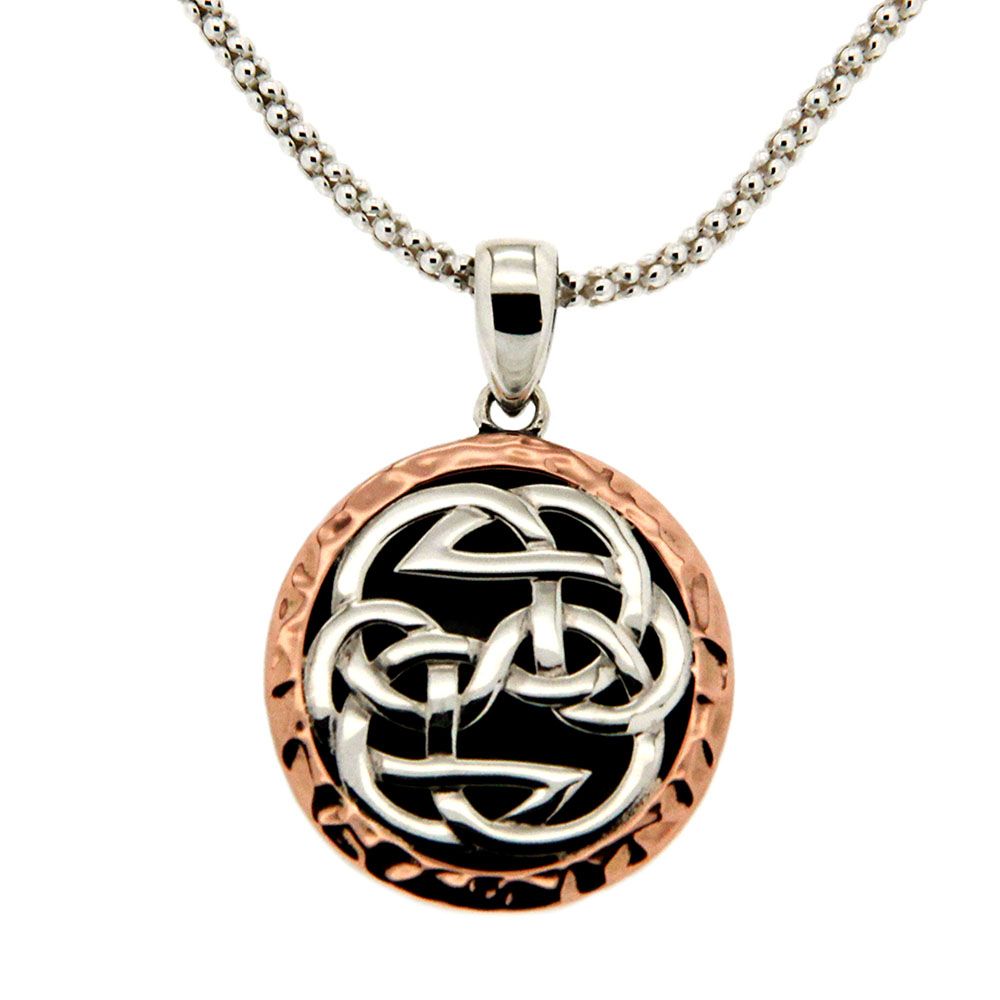 Lewis Knot - Path of Life Necklace, Sterling Silver & 10k Rose Gold
