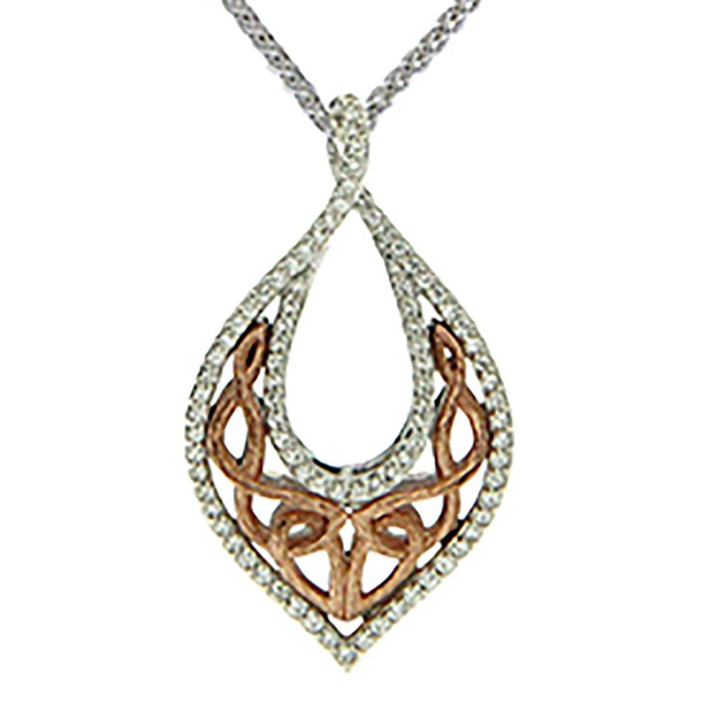 Keith Jack Jewelry-Barked Necklace, Sterling Silver & 10k Rose Gold