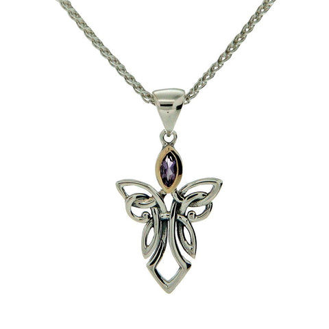 Guardian Angel Pendant Necklaces, Sterling Silver & 10k Gold