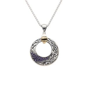 Celtic Comet Necklace, Sterling Silver, 10k Gold & Gemstones