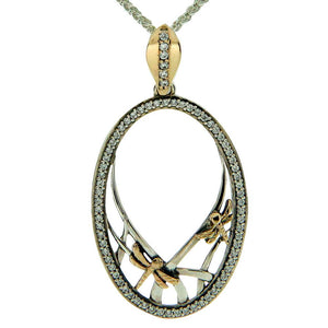 Keith Jack Jewelry-Dragonfly Gateway Necklace, Oxidized Sterling Silver, 10k Gold & Cubic Zirconia