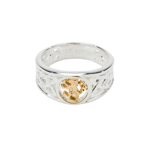 Lion Rampant Ring, Sterling Silver & 10k Gold