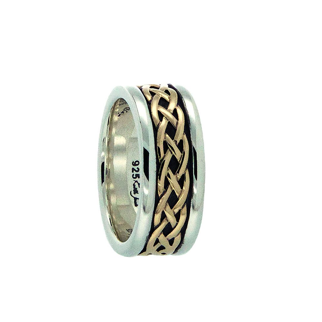 Celtic Weave Kelty Ring, Sterling Silver & 10k Gold