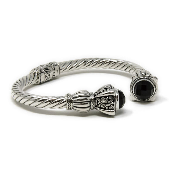 Onyx Cable Bracelet, 925 Sterling Silver