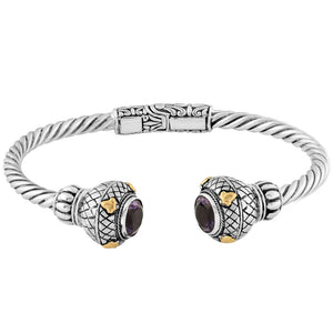 Bali Jewelry-Touch of Bali, Royalty Hinged Cuff Bracelet, Amethyst-teklaestelle