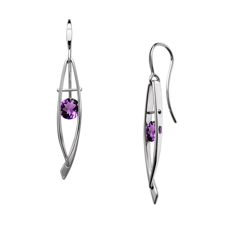 Ascend Amethyst Earrings, Sterling Silver