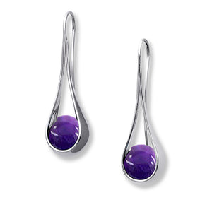 Captivating Black Onyx or Amethyst Earrings, Sterling Silver