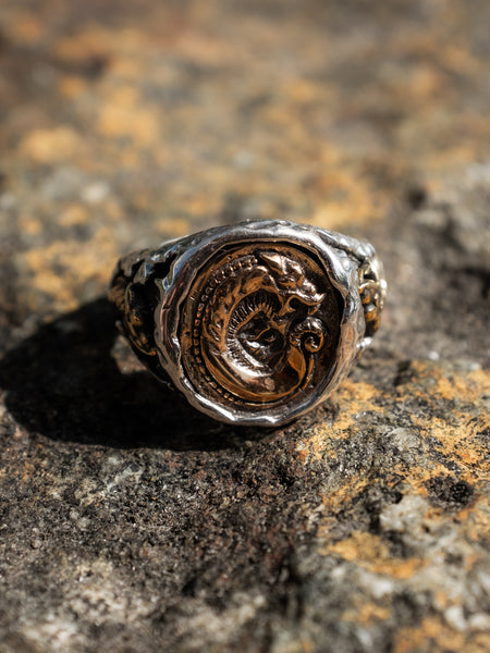 Celtic Dragon Rings, Silver or Bronze