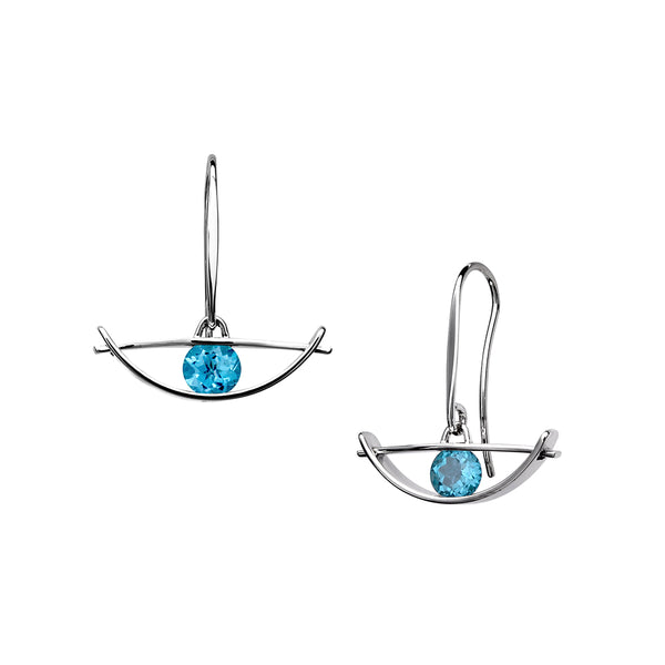 Envision Blue Topaz Earrings, Sterling Silver