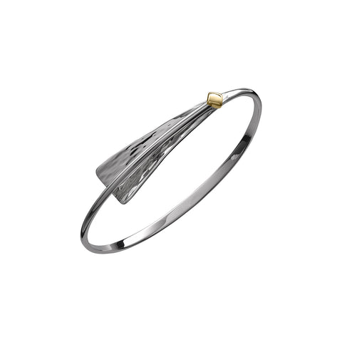 Cascade Bracelet with Cube, Sterling Silver and 14k Gold